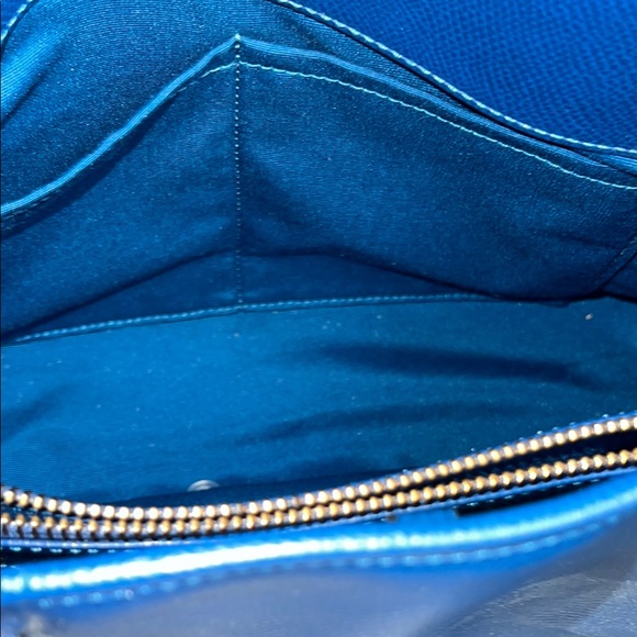 VINTAGE COACH MARGOT Blue Leather 2 Way Satchel - Picture 8 of 13